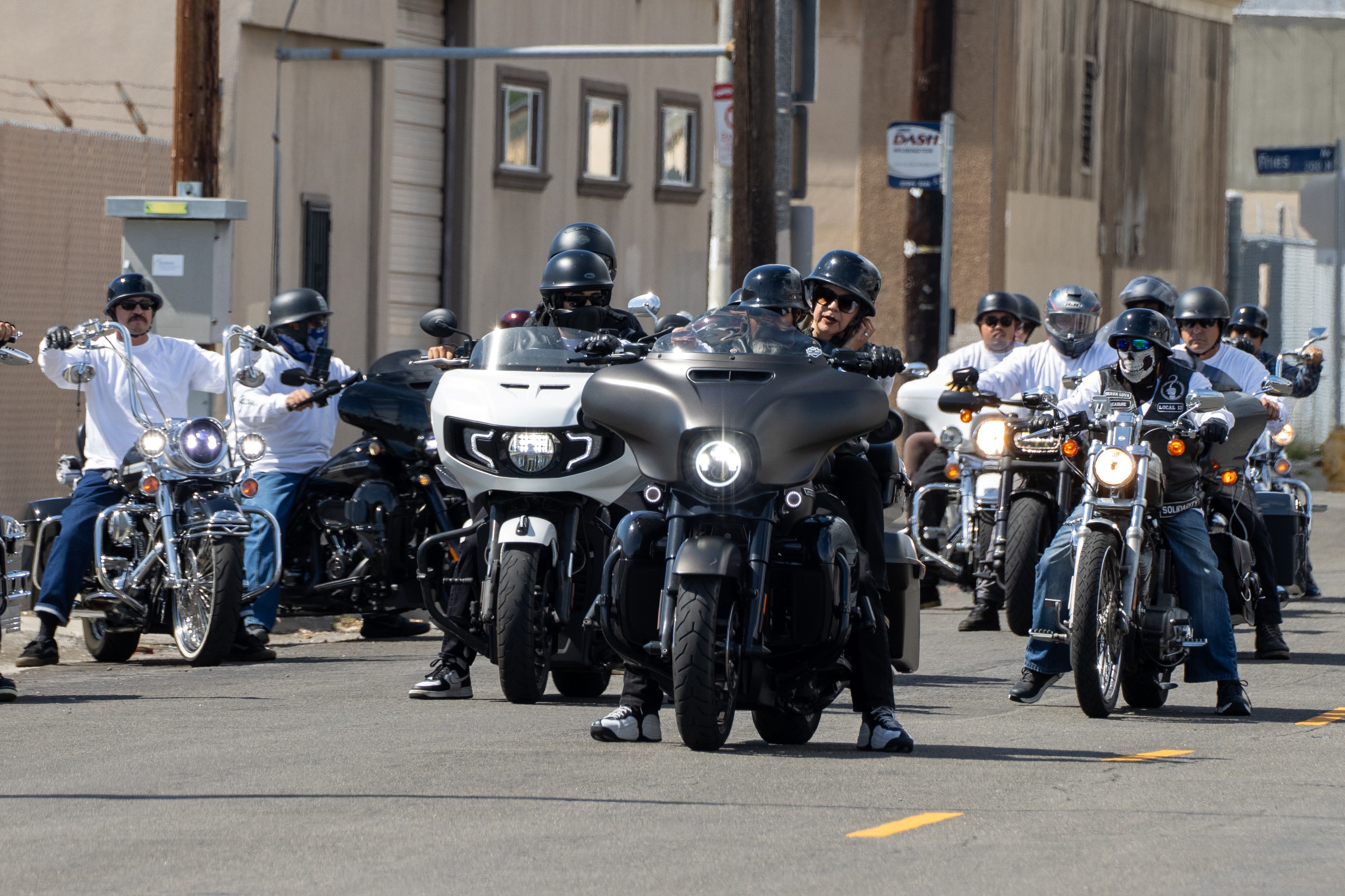 Motorcycles at the port